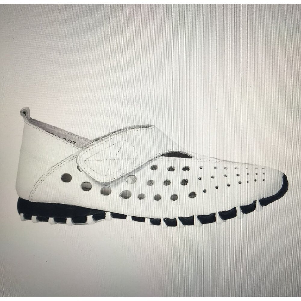 LITFOOT Womens 10.5-11/41 White Leather Driving Loafer Shoes